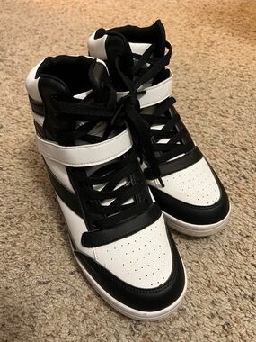 Black & White High-Top Sneakers